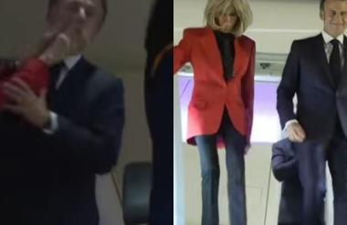 VIDEO: Spor zakoncev Macron na letališču ujele kamere. Je padla klofuta?