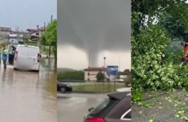 Pri sosedih divjalo hudo neurje: Tornado in udari strele, iz jadrnice reševali turiste