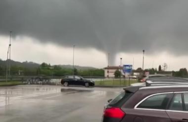 VIDEO: V bližini meje s Slovenijo se je razvil tornado