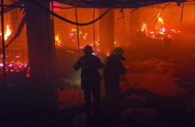 Apokaliptični prizori: gasilci na delu celo noč, zaradi ekstremnih temperatur so se morali umakniti #video