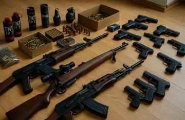 Med hišno preiskavo v Medvodah zasegli več kosov orožja
