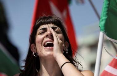 Na protestnem shodu za Palestino v Rimu več deset tisoč ljudi #foto