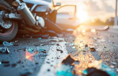 Tragedija: Okrog 10.30 je močno počilo, motoristu ni bilo več pomoči